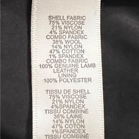 Rebecca Taylor Caitylin Wool Tweed Lamb Leather Trim Shift Dress Size 12 EUC - Picture 5 of 5